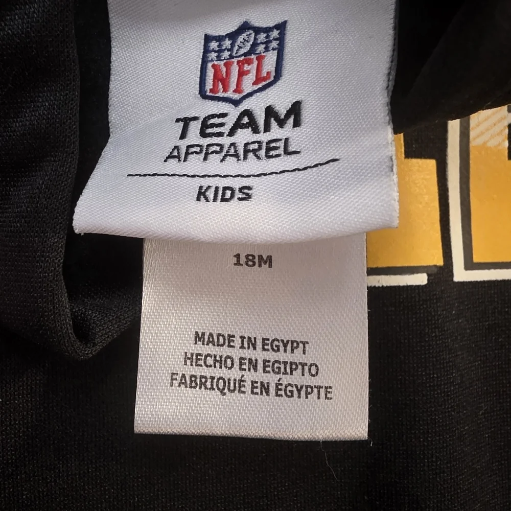 Pittsburgh Steelers Hoodie 18M NFL Team Apparel Kids Black Sweatshirt